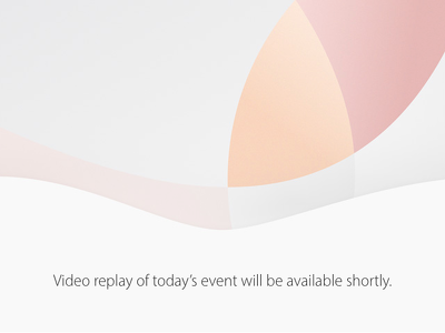 Apple Special Event. March 21, 2016. の発表では