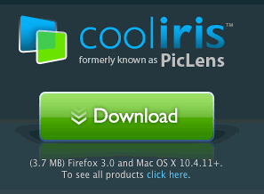 PicLens から cooliris になり Safari も使えるように