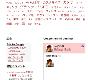 Google Friend Connect を貼ってみた