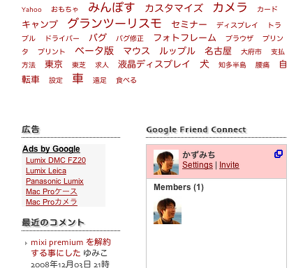 Google Friend Connect を貼ってみた