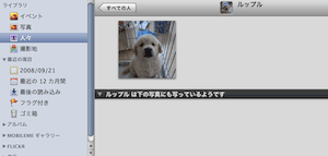 iPhotoの顔認識機能は、イヌはダメでした。