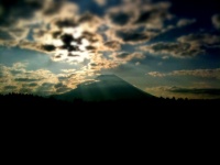 朝少し見えた富士山